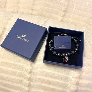 Swarovski Purple Pearl Bracelet with Crystal Heart Charm